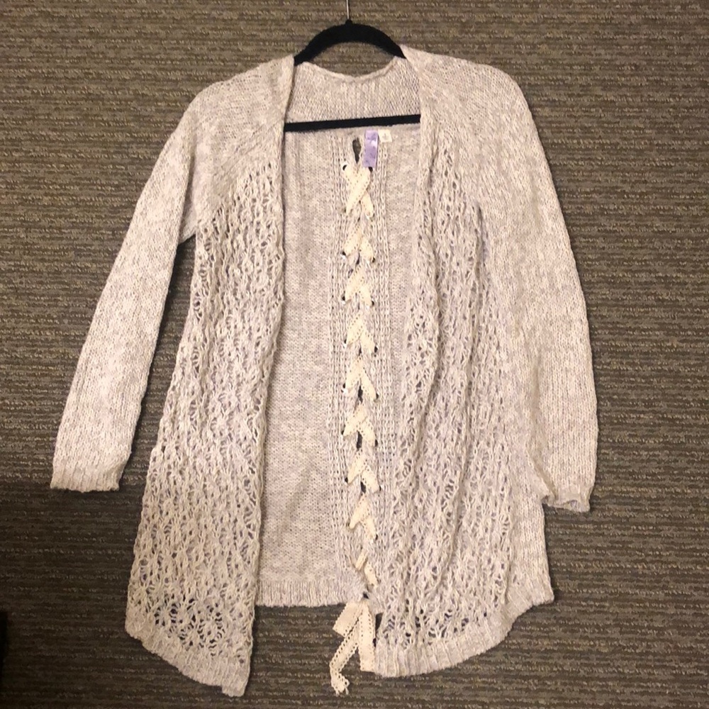 Lace up cardigan